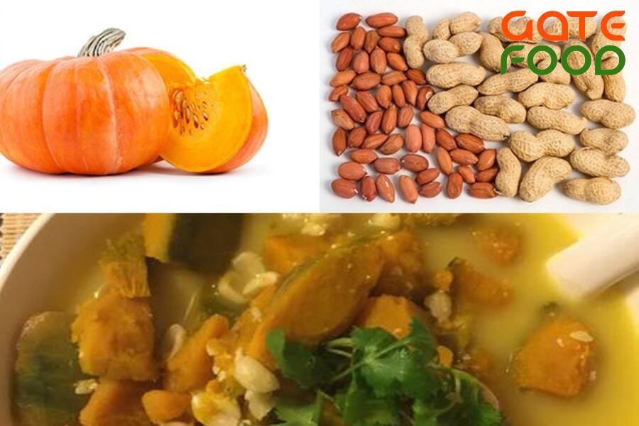 Canh bí đỏ đậu phộng